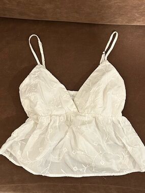 vintage hollister sequin embroidered cropped babydoll cami